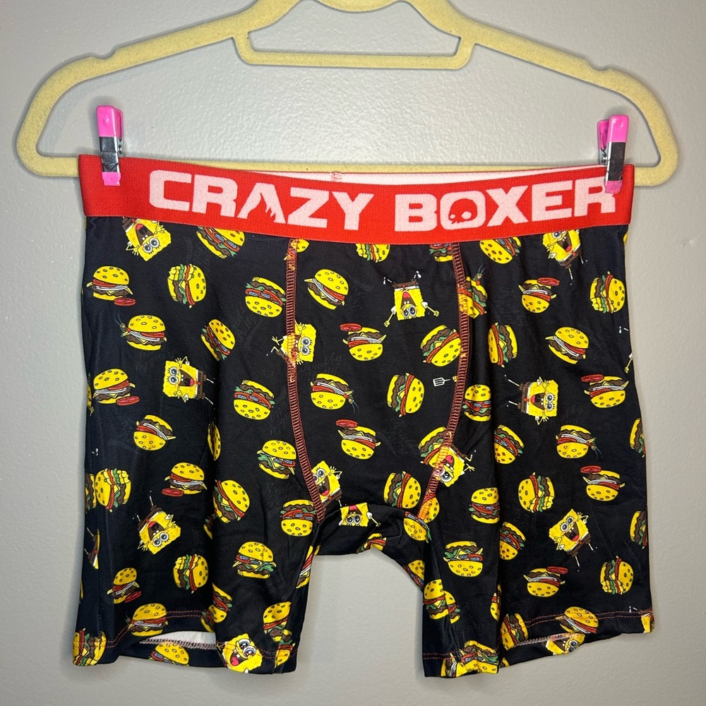 NWOT Adult SpongeBob SquarePants Krabby Patty Unisex Boxer Briefs Stretch